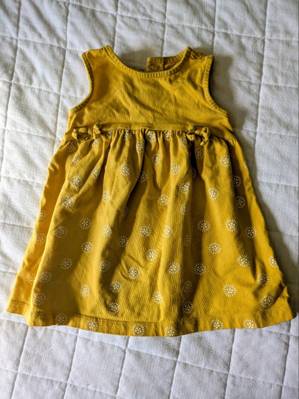 Carter's Mustard Yellow Cotton Sleeveless Floral-Print Dress